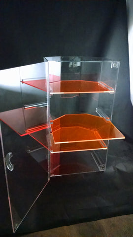 4-Shelf Retail Display Case with 3 Removable Shelves