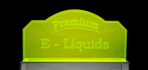 CUSTOM Eye Catching Fluorescent E-Liquid/E-Juice/ Oils Sign (insert your logo!)