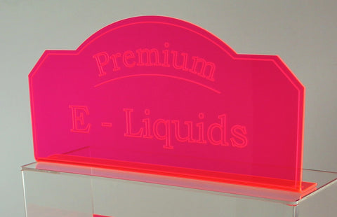 CUSTOM Eye Catching Fluorescent E-Liquid/E-Juice/ Oils Sign (insert your logo!)